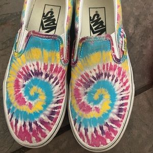 Bright Tie-dye vans shoes slightly worn
